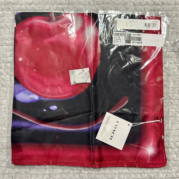 Coach Airbrushed Silk Bandana Cherry - Picture 3 of 3